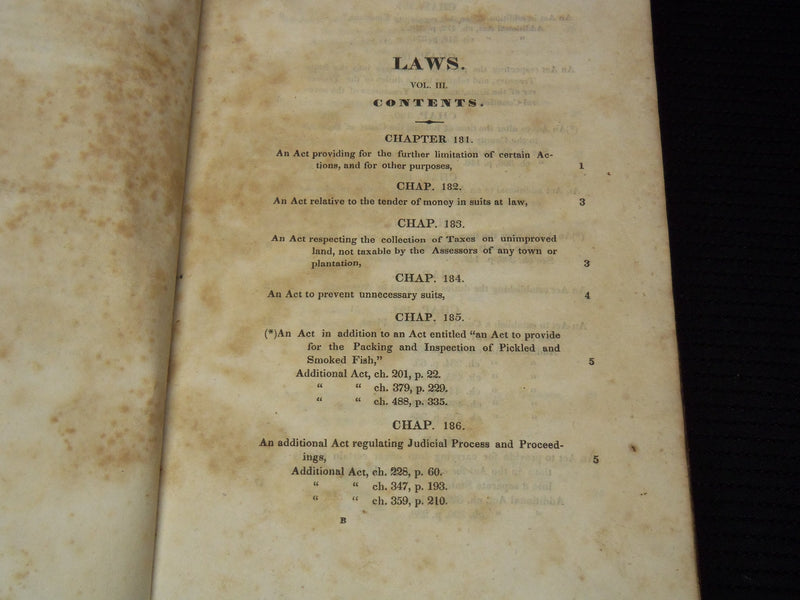 1831 LAWS OF THE STATE OF MAINE VOLUME NO. 3 - PORTLAND - KD 6263F