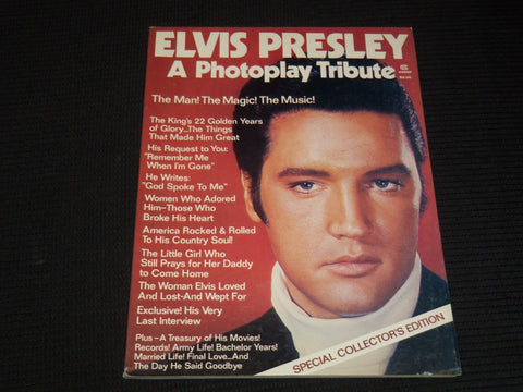 1977 ELVIS PRESLEY - PHOTOPLAY TRIBUTE MAGAZINE - ELVIS PRESLEY COVER - E 15436