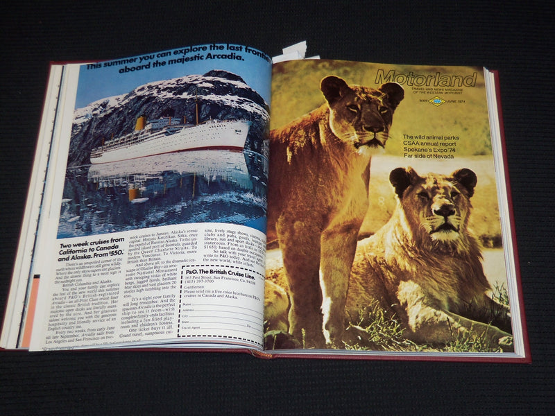 1974 JANUARY-DECEMBER THE MOTOR LAND MAGAZINE BOUND VOLUME - 6 ISSUES - KD 704W