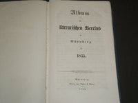 1855-1856 ALBUM DES LITERARISCHEN VEREINS IN NURNBERG GERMAN BOOK - KD 5802