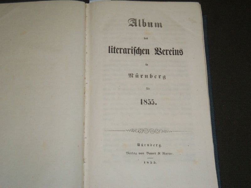 1855-1856 ALBUM DES LITERARISCHEN VEREINS IN NURNBERG GERMAN BOOK - KD 5802