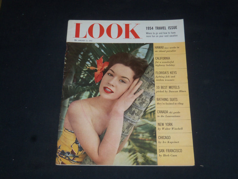 1954 JANUARY 12 LOOK MAGAZINE - 1954 TRAVEL ISSUE - SP 8050