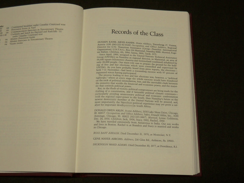 1990 HARVARD COLLEGE CLASS OF 1955 - 35TH ANNIVERSARY REPORT - KD 6239