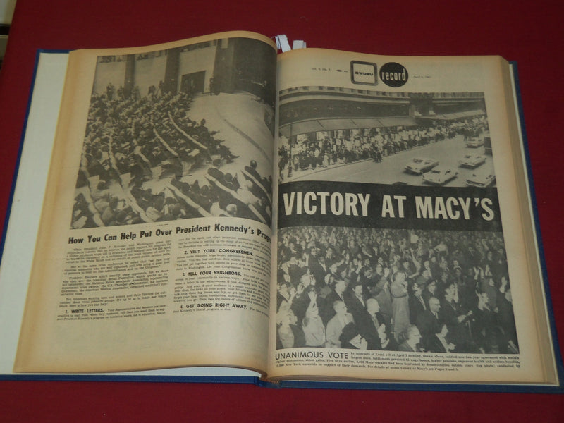 1961 RWDSU RECORD NEWSPAPER BOUND VOLUME NO. 8 - RETAIL - WHOLESALE - R 15J