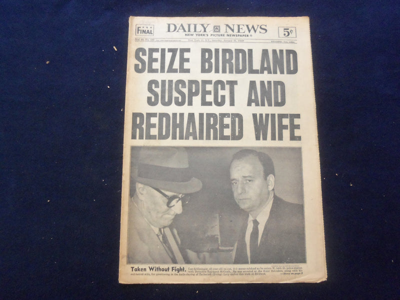 1959 JAN 31 NEW YORK DAILY NEWS NEWSPAPER - SEIZE BIRDLAND SUSPECT - NP 6753
