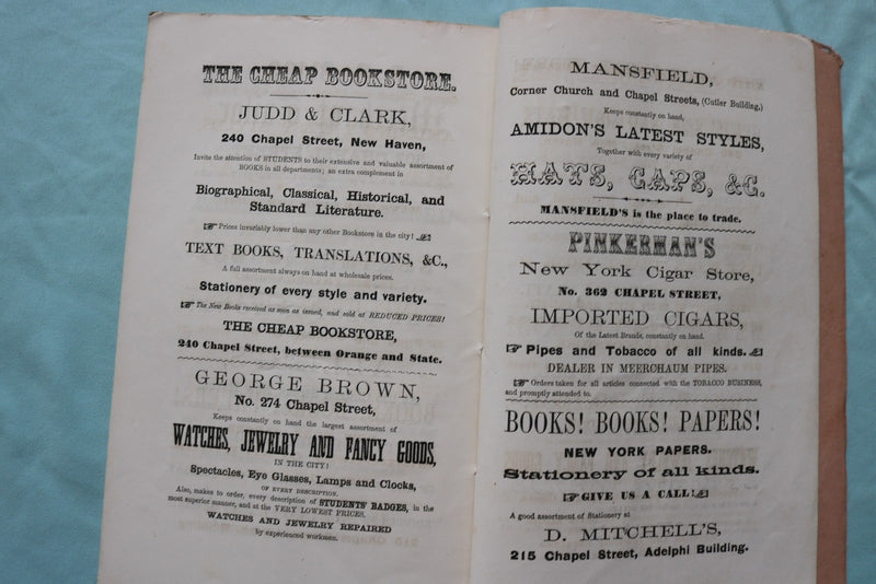 162-1863 YALE LITERARY MAGAZINE - LOT OF 2 - K 3284