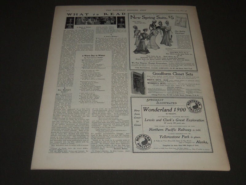 1900 MARCH 3 THE SATURDAY EVENING POST MAGAZINE - ILLUSTRATED COVER - SP 573