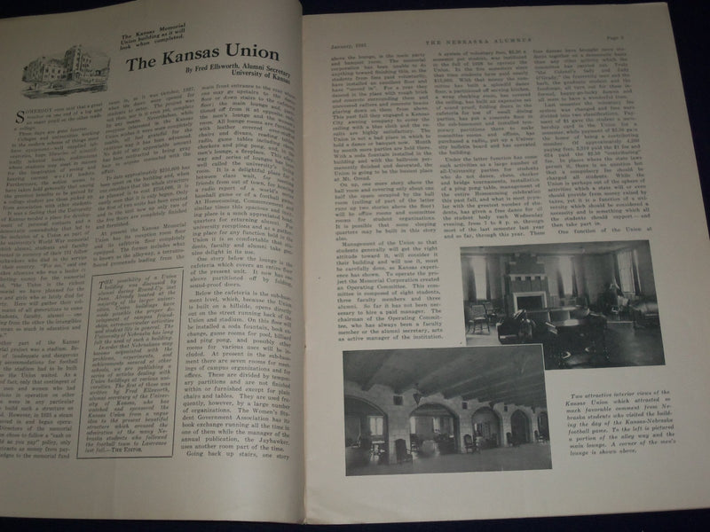 1930 + 1931 THE NEBRASKA ALUMNUS MAGAZINE LOT OF 2 - NICE PHOTOS + INFO - J 1238