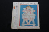 1925 JANUARY WOMAN'S WORLD MAGAZINE - BABY IN HIGHCHAIR COVER - E 10360