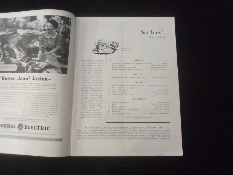 1938 SEPTEMBER SCRIBNER'S MAGAZINE - PORTRAIT OF A BALLERINA - B 1181F