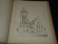 1892 ARCHITECTURAL COMPOSITIONS VOLUME BY HENRY P. KIRBY - 50 PLATES - Z 281