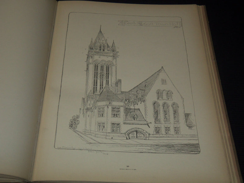 1892 ARCHITECTURAL COMPOSITIONS VOLUME BY HENRY P. KIRBY - 50 PLATES - Z 281