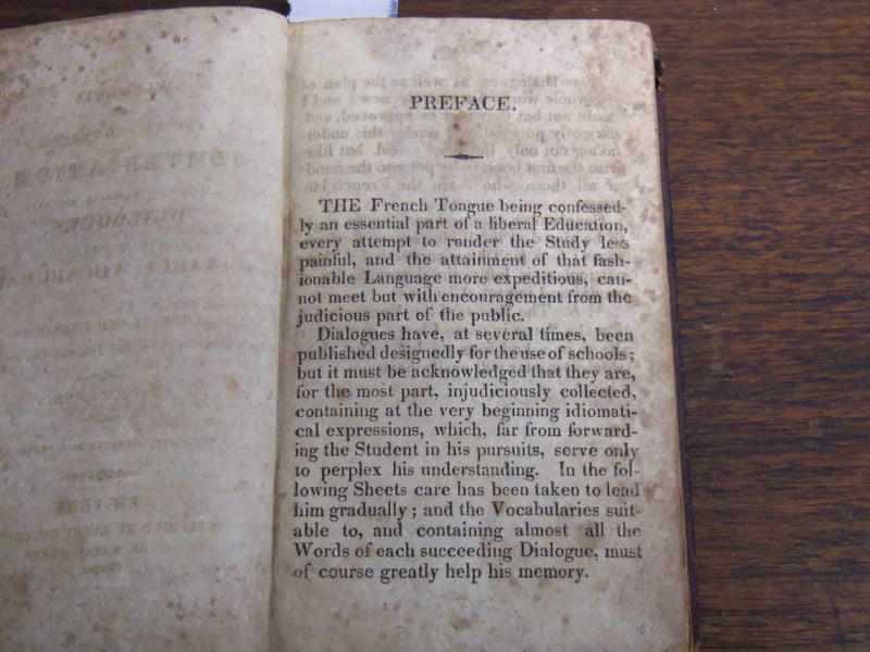 1819 ELEMENTS OF FRENCH AND ENGLISH CONSERVATIONS BOOK BY JOHN PERRIN - K 1293