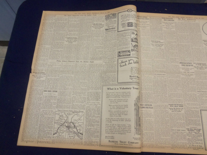 1918 JUNE 20 NEW YORK TIMES - ITALIANS HAVE FOE PENNED ON THE PIAVE - NT 9100