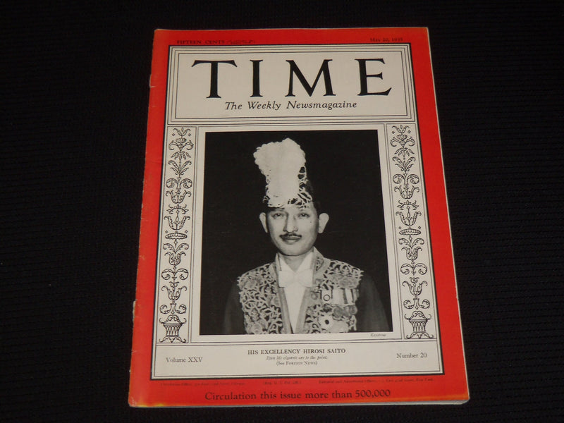 1935 MAY 20 TIME MAGAZINE - HIROSI SAITO- T 470
