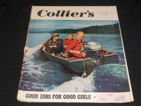 1949 SEPTEMBER 3 COLLIER'S MAGAZINE NICE FRONT COVER & ADS - E 4364