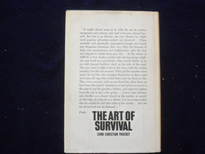 1965 THE ART OF SURVIVAL HARDCOVER BOOK BY CORD CHRISTIAN TROEBST - KD 8919