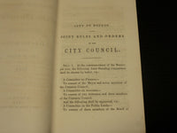 1849 CITY OF BOSTON MUNICIPAL REGISTER SOFTCOVER BOOK - RULES AND ORDERS- J 7082