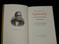 1981 HISTORY OF TYPEFOUNDING IN THE UNITED STATES BOOK BY DAVID BRUCE - J 6503