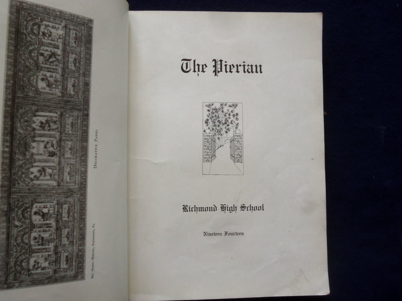 1914 PIERIAN RICHMOND HIGH SCHOOL YEARBOOK - RICHMOND, INDIANA - YB 1925V
