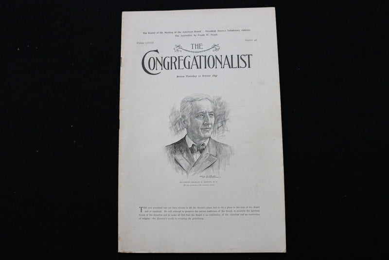1897 OCTOBER 21 THE CONGREGATIONALIST MAGAZINE - REV. CHARLES M. LAMSON - K 2348