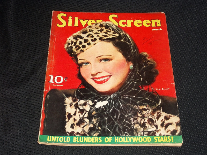 1940 MARCH SILVER SCREEN MAGAZINE - JOAN BENNETT FRONT COVER - E 1810