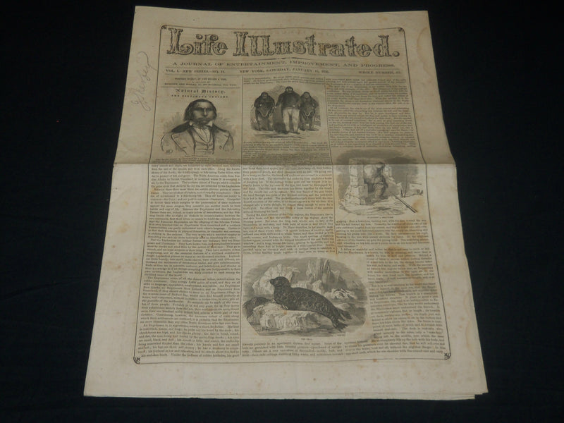 1856 JANUARY 12 LIFE ILLUSTRATED NEWSPAPER - ESQUIMAUX INDIANS - NP 4794