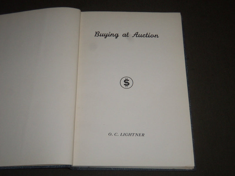 1942 BUYING AT AUCTION BOOK BY O. C. LIGHTNER - KD 4237
