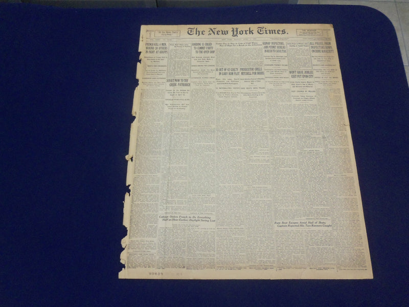 1923 APRIL 1 NEW YORK TIMES - FRENCH KILL 6 AT KRUPPS - NT 8330