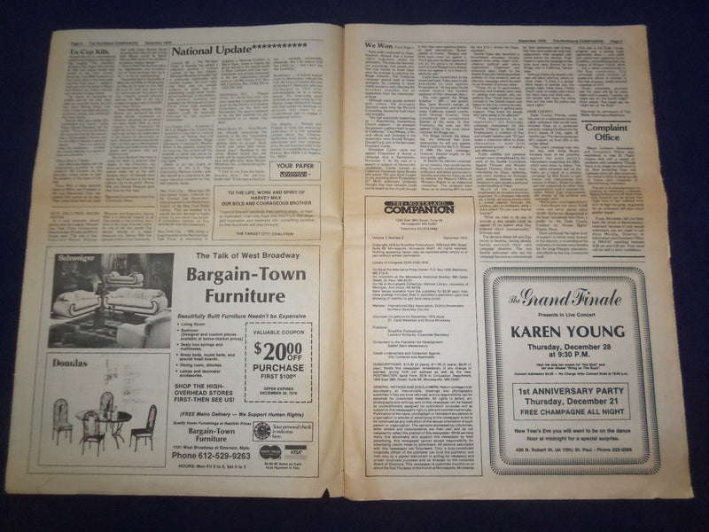 1978 DEC NORTHLAND COMPANION NEWSPAPER - EX-COP KILLS MILK & MOSCONE - NP 6869