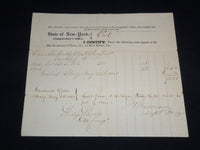 1849-1869 STATE OF NEW YORK COMPTROLLER'S OFFICE TAX BILLS LOT OF 3 - J 8853