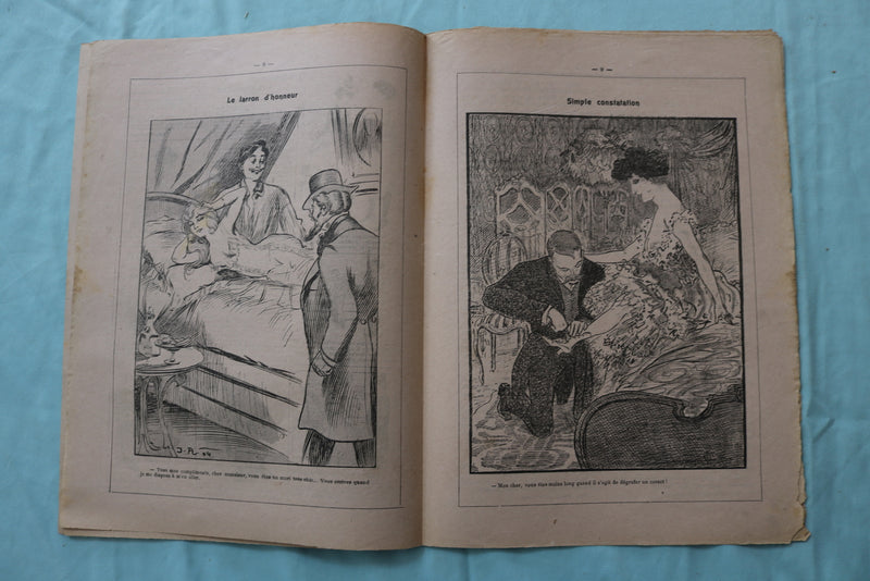 1907-1908 JEAN QUI RIT MAGAZINE - ILLUSTRATED JOURNAL-FRENCH - LOT OF 3 - K 2544