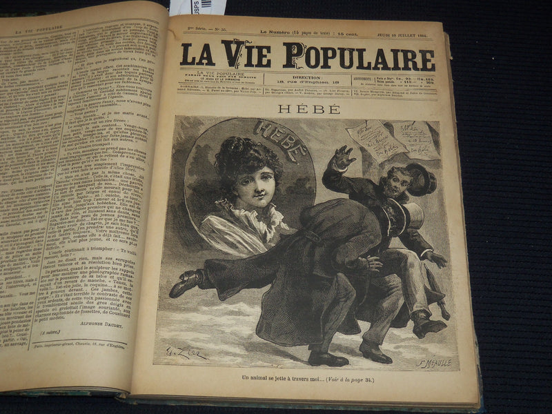 1884 JULY-SEPTEMBER LA VIE POPULAIRE FRENCH MAGAZINE BOUND VOLUME - R 89B