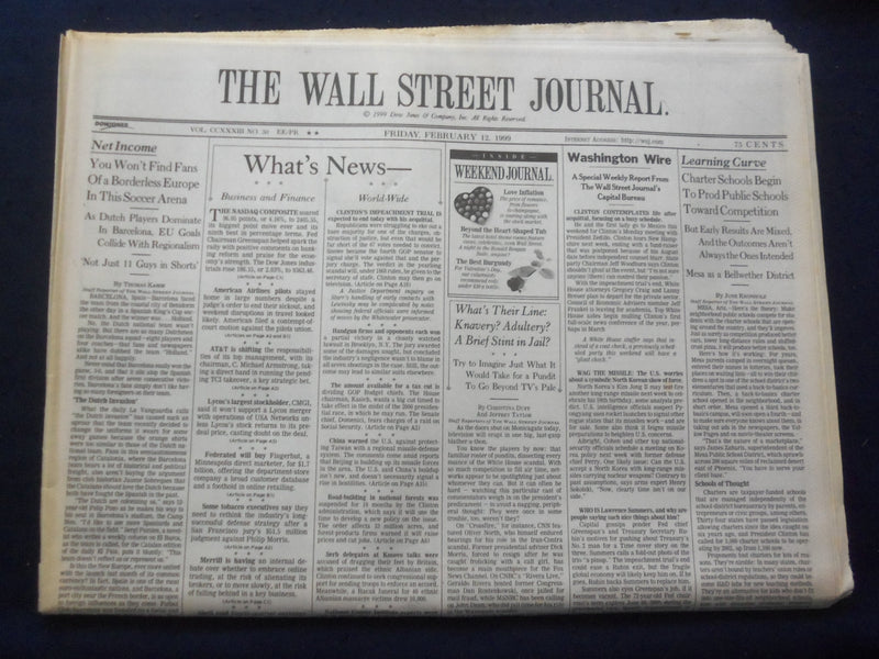 1999 FEB 12 THE WALL STREET JOURNAL -CHARTER SCHOOLS PROD PUBLIC SCHOOLS- WJ 301