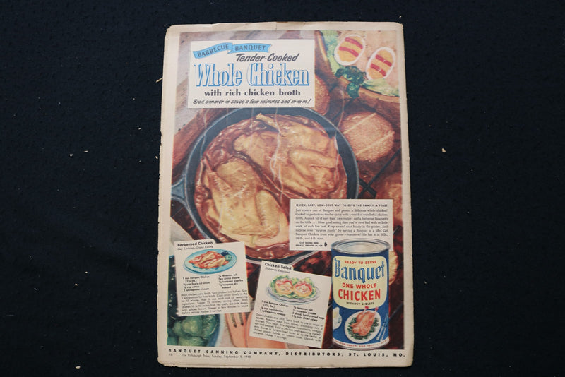 1948 SEPTEMBER 5 PITTSBURGH PRESS ROTO MAGAZINE - RAY EVANS COVER - E 26361