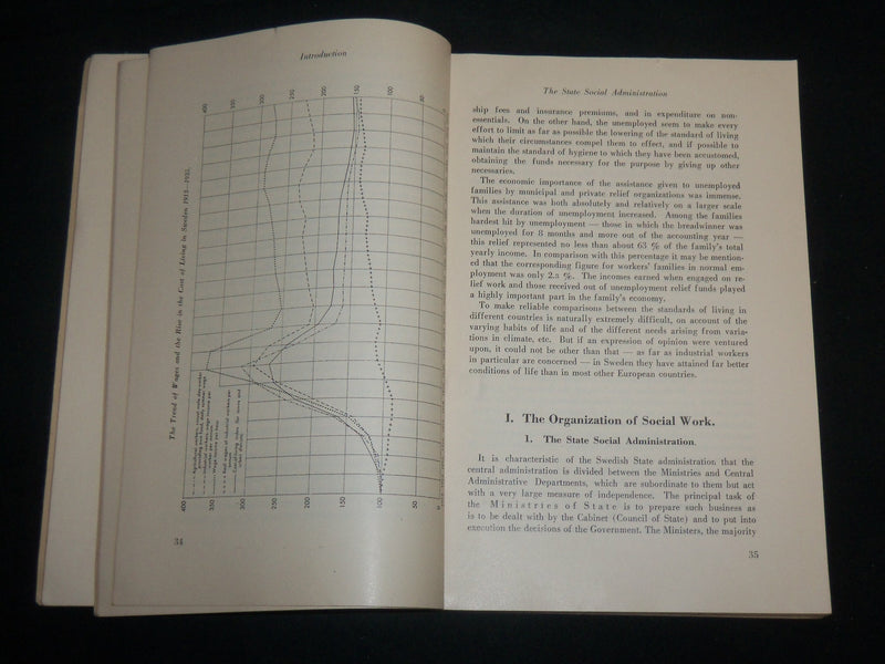 1938 SOCIAL WORK AND LEGISLATION IN SWEDEN SOFTCOVER BOOK - J 6801