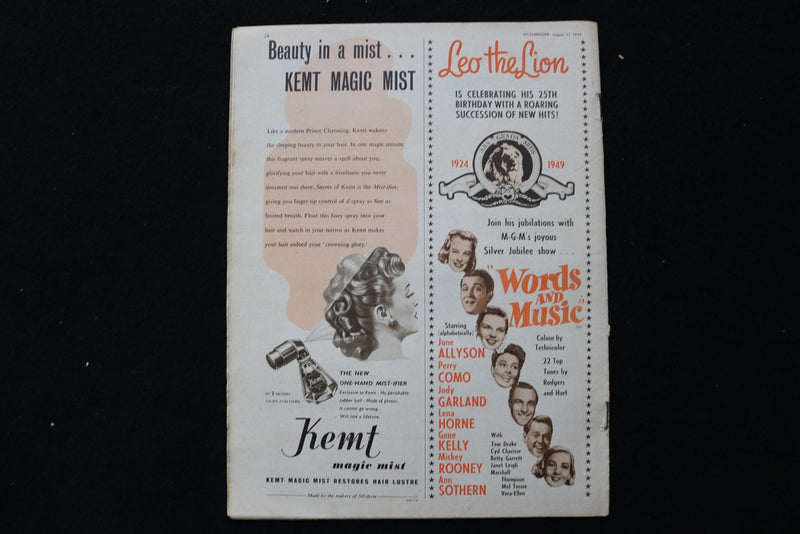 1949 AUGUST 13 PICTUREGOER MAGAZINE - CYD CHARISSE COVER - E 25962
