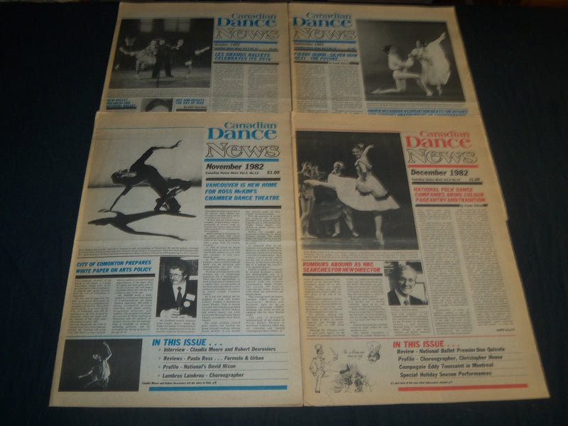 1980-1983 CANADIAN DANCE NEWS NEWSPAPER LOT OF 25 - BALLET - PHOTOS - NP 4254