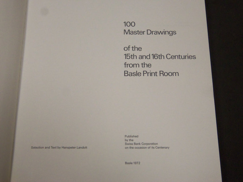 1972 100 MASTER DRAWINGS OF THE 15TH & 16TH CENTURIES FROM BASLE - KD 2910B