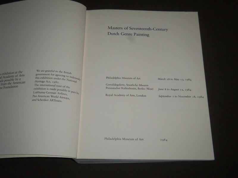 1984 MASTERS OF SEVENTEENTH CENTURY DUTCH GENRE PAINTING SOFTCOVER BOOK - I 783
