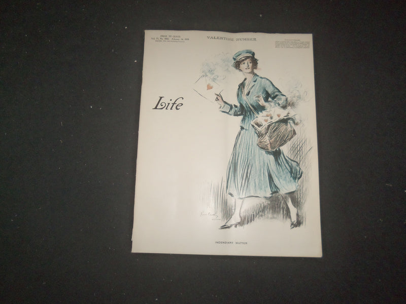 1918 FEBRUARY 14 LIFE MAGAZINE - VALENTINE NUMBER - INCEDIARY MATTER - L 766S
