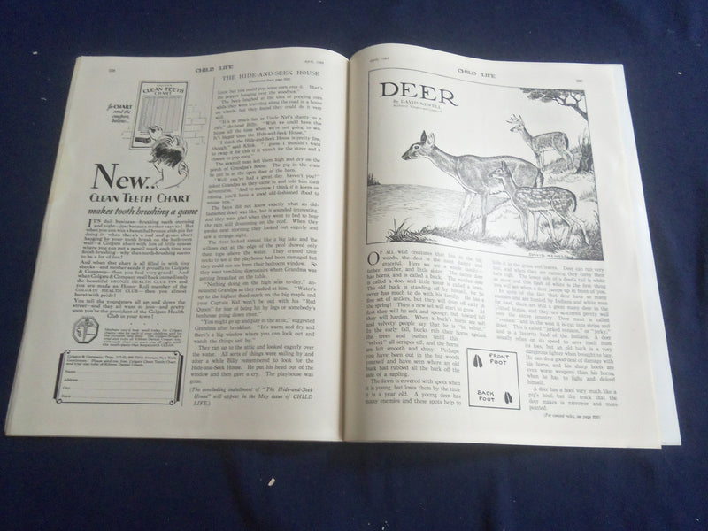 1928 APRIL CHILD LIFE MAGAZINE - GREAT ILLUSTRATED COVER - SP 6749M