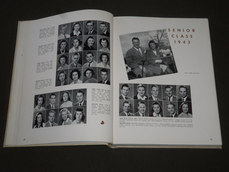 1943 THE RECENSIO MIAMI UNIVERSITY YEARBOOK - OXFORD OHIO - PHOTOS - YB 1069