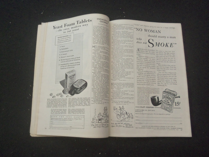 1931 NOVEMBER THE COUNTRY HOME MAGAZINE - BABY CHEF AND TURKEY COVER - B 1140E