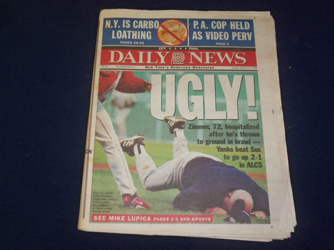 2003 OCT 12 NEW YORK DAILY NEWS NEWSPAPER - MARTINEZ THROWS ZIMMER DOWN- NP 4079