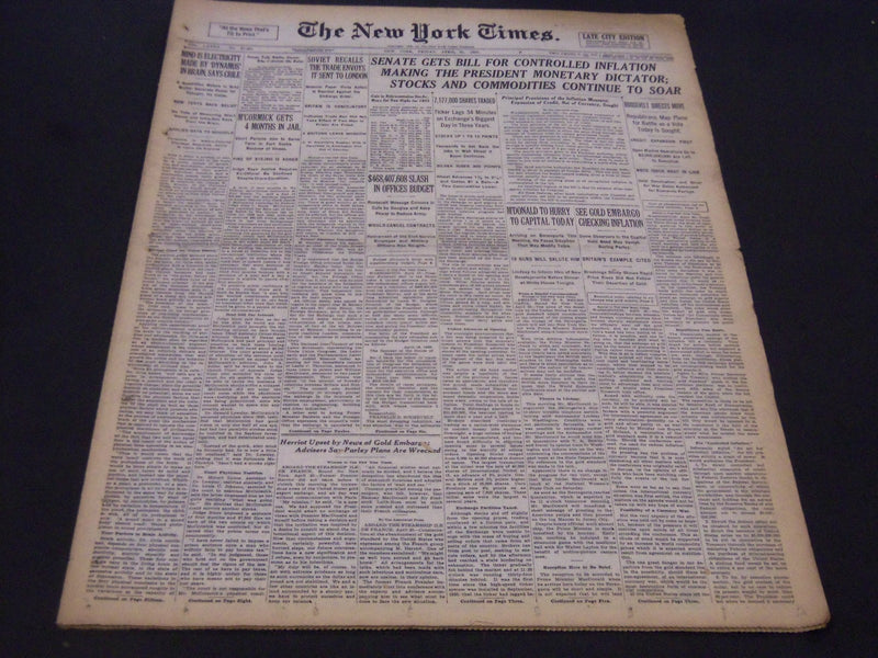 1933 APRIL 21 NEW YORK TIMES - MIND IS ELECTRICITY IN BRAIN SAYS CRILE - NT 5237