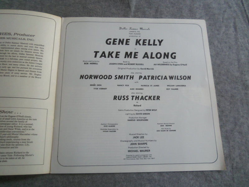 1974 JUNE 18-30 TAKE ME ALONG PROGRAM - DALLAS SUMMER MUSICALS - J 7611