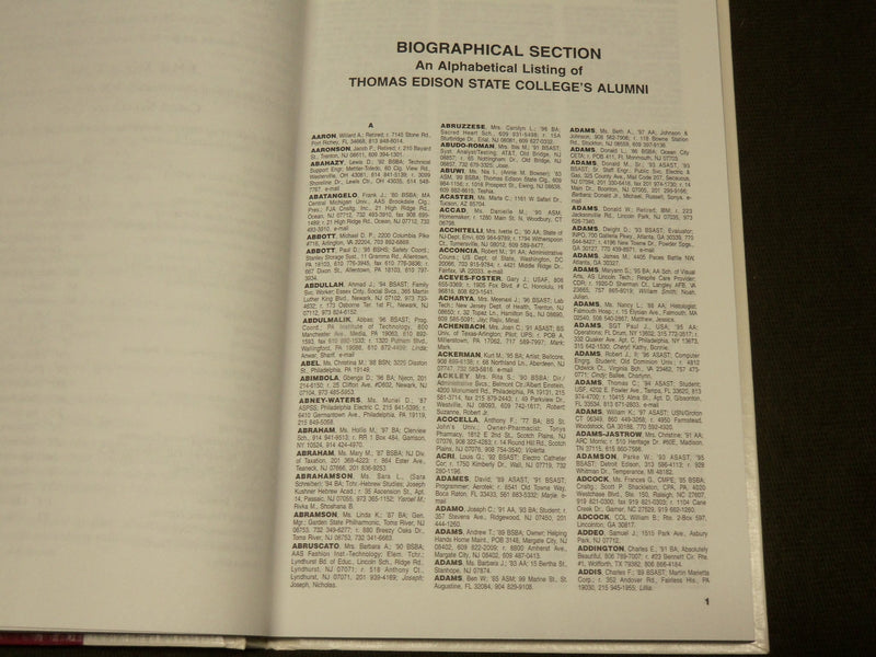 1997 THOMAS EDISON STATE COLLEGE ALUMNI DIRECTORY -25TH ANNIVERSARY EDN- KD 6234