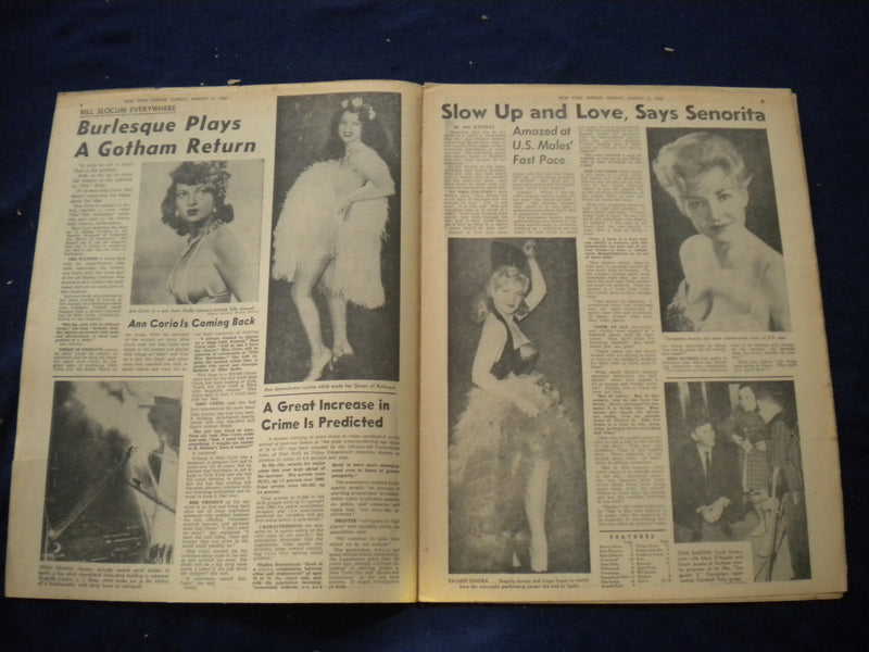 1962 MARCH 11 NEW YORK MIRROR NEWSPAPER - GIGI D'ALENE COVER PHOTO - NP 5998