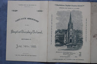 1885 JUNE 14 BRATTLEBORO BAPTIST SUNDAY SCHOOL ANNIVERSARY PROGRAM - K 2743